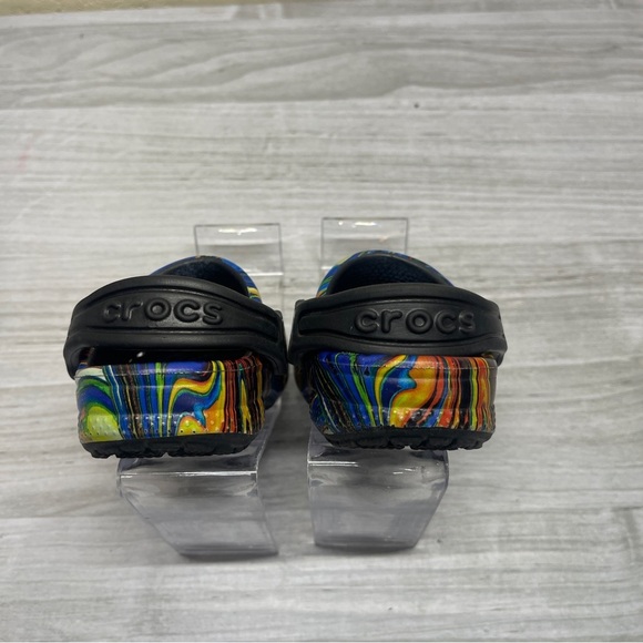 CROCS Baya Seasonal Printed Multicolor Rainbow Black Baby Size 4C - Picture 5 of 11